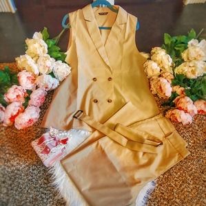 Shawl collar vest blazer and pants